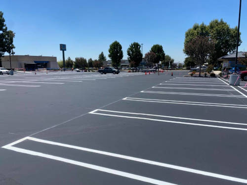 Parking lot in Phoenix with new markings